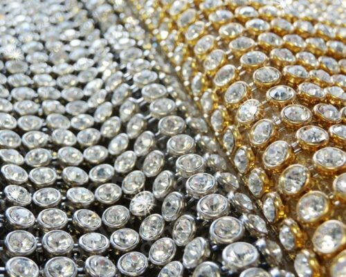 23014-23015 Maille mètallique avec strass