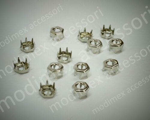 Borchie forate effetto cornice liscia esagonale art. 40 Hx Ring
