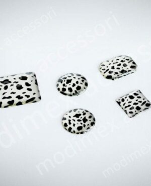 Transparent Cabochon leopard design