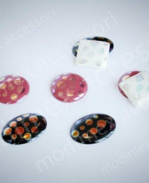 Hotfix polka dot cabochon