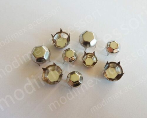 Borchie tonde con sfaccettatura esagonale art. HEX