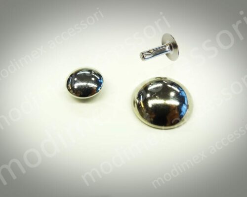 Rivetto mezza sfera in metallo - 2 parti